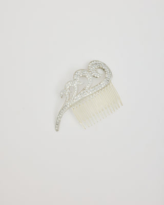 Clear Comb with Silver Rhinestone Waves