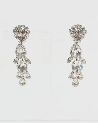 Rhinestone Dangle Ear Clips