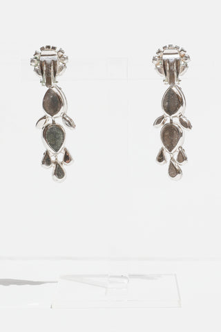 Rhinestone Dangle Ear Clips