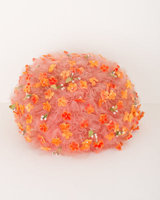 Jack McConnell Tulle and Velvet Floral Hat