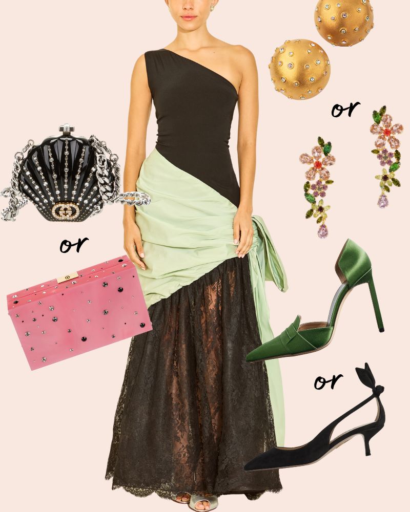 One by Five: One Bill Blass. Five Shoes. Five Bags. Five Earrings.