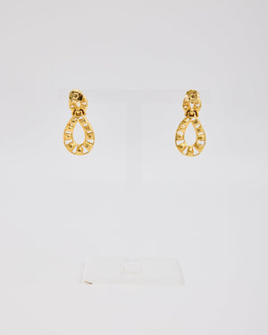 Gold Infinity Post Earrings with Rhinestones