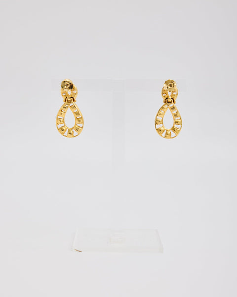 Gold Infinity Post Earrings with Rhinestones