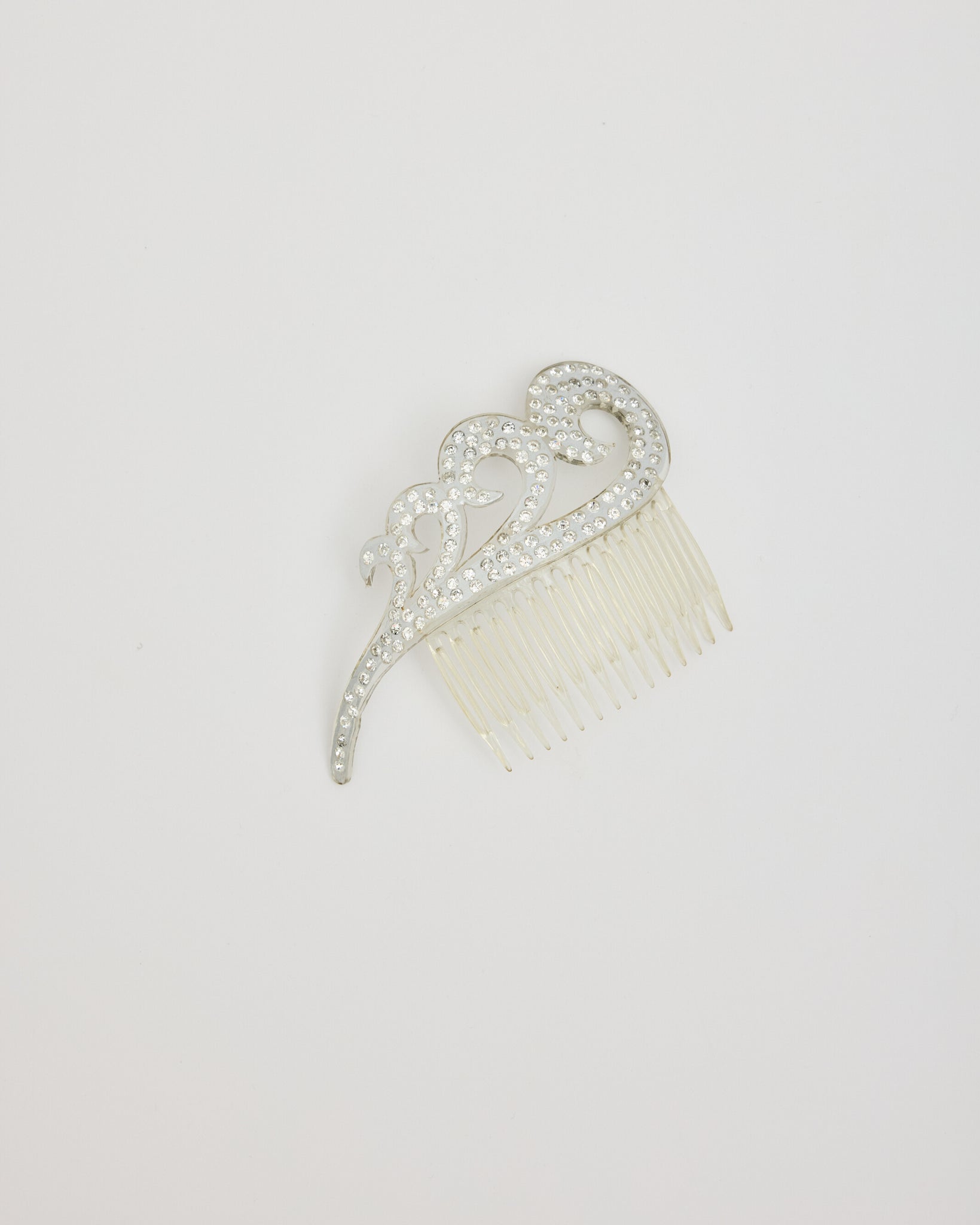 Clear Comb with Silver Rhinestone Waves