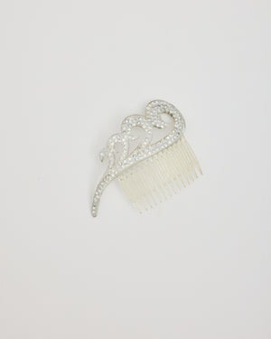 Clear Comb with Silver Rhinestone Waves