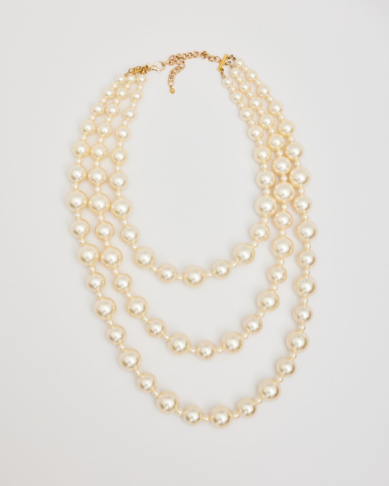 Kenneth Lane Long Three Strand Pearl Necklace