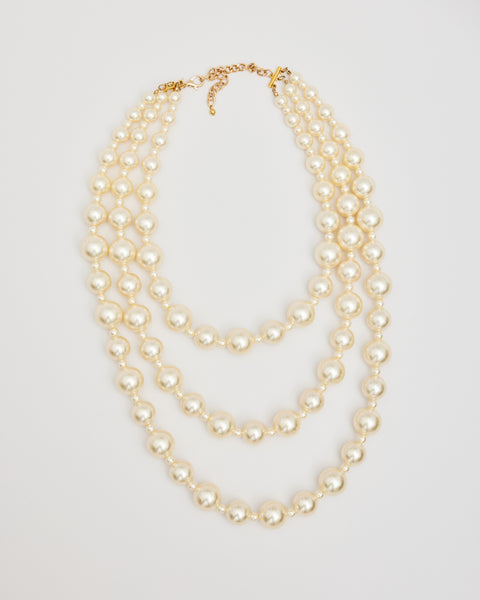 Kenneth Lane Long Three Strand Pearl Necklace