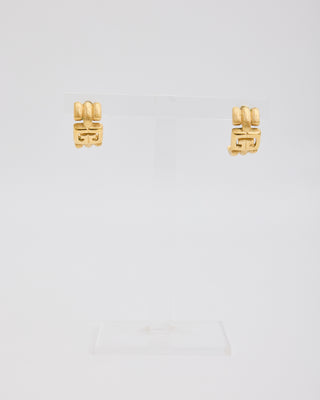 Givenchy Gold Half Circle Geometric Hoops