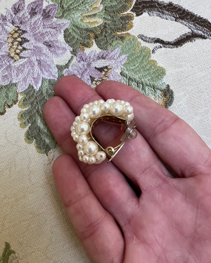 Half Hoop White Pearl Ear Clips