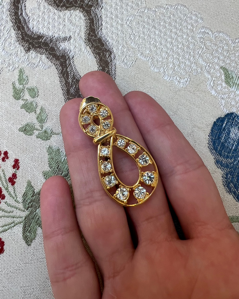 Gold Infinity Post Earrings with Rhinestones