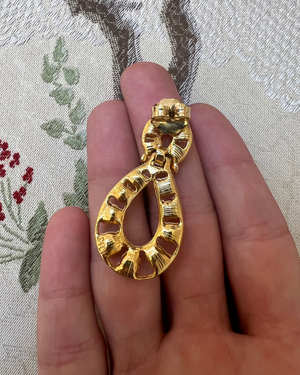 Gold Infinity Post Earrings with Rhinestones