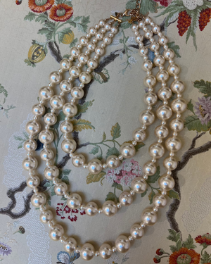 Kenneth Lane Long Three Strand Pearl Necklace