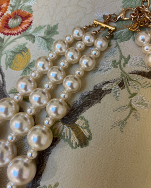 Kenneth Lane Long Three Strand Pearl Necklace