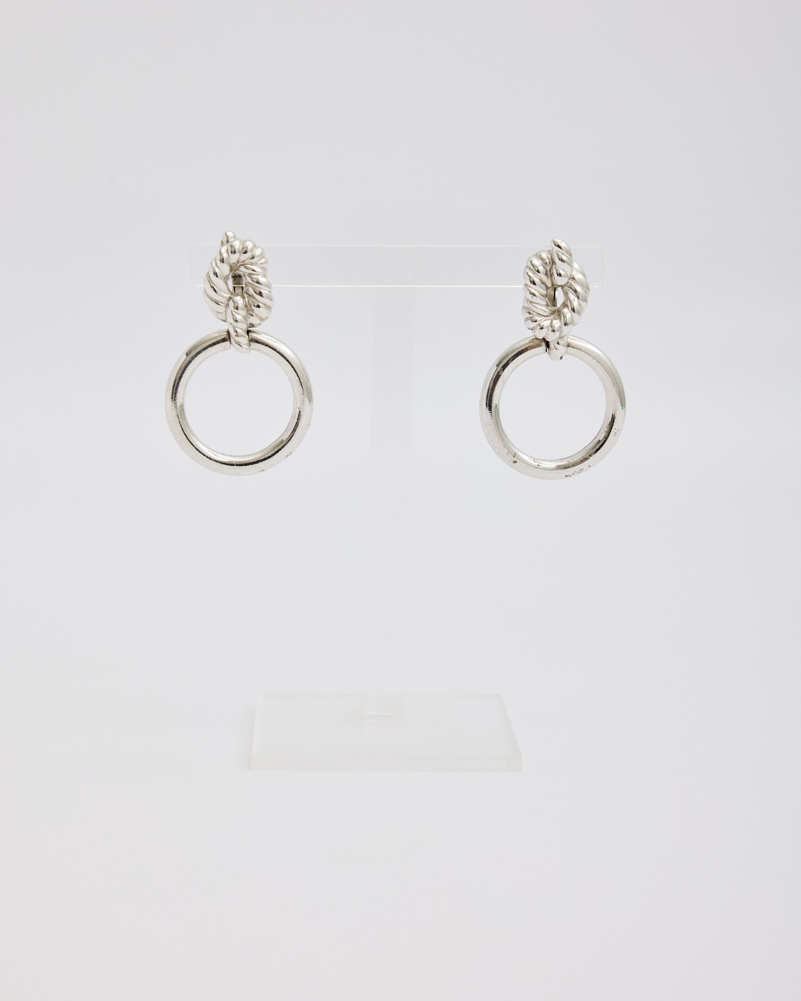 Givenchy Silver Swirl Door Knocker Earrings