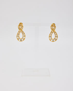 Gold Infinity Post Earrings with Rhinestones