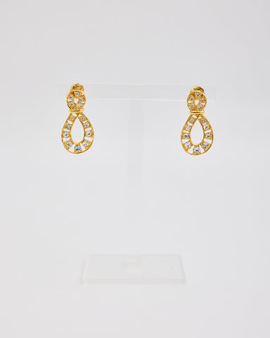 Gold Infinity Post Earrings with Rhinestones