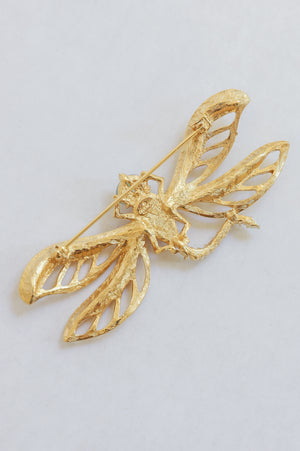 Givenchy Gold Rhinestone Insect Brooch