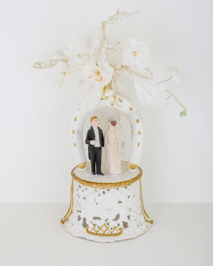 Bride and Groom Horseshoe Cake Topper