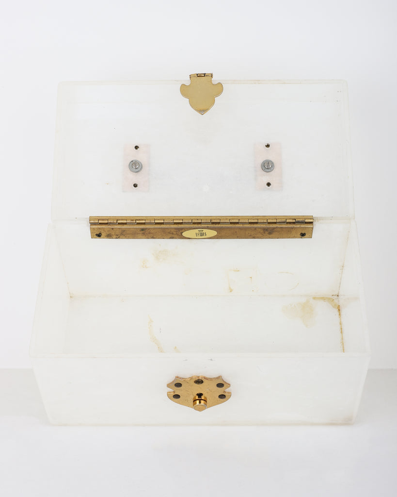 White Plastic Hardshell Box Purse with Gold Hardware – Happy Isles