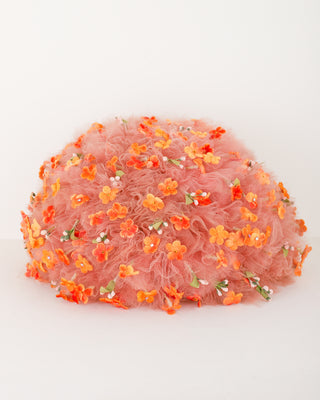 Jack McConnell Tulle and Velvet Floral Hat