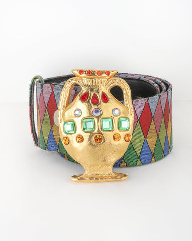 90s Todd Oldham Belt with Gold Urn