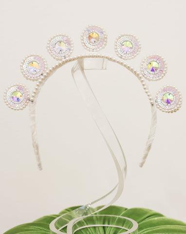 Crystal and Pearl Circles Headpiece by Magnetic Midnight